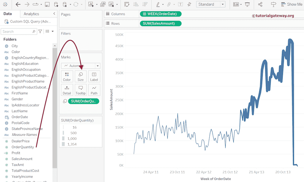Change the Size of a Tableau Line Chart