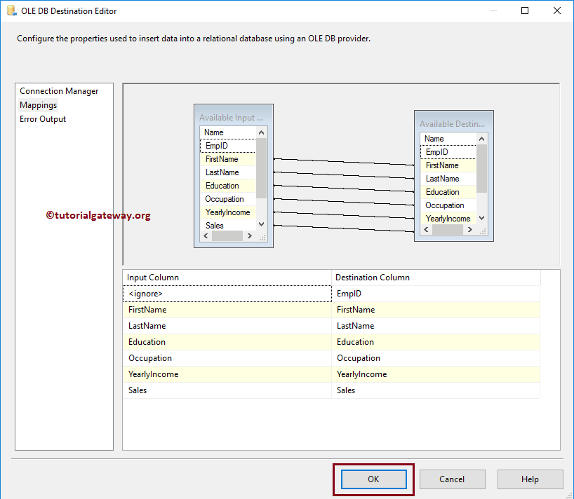 Checkpoints Column Mappings