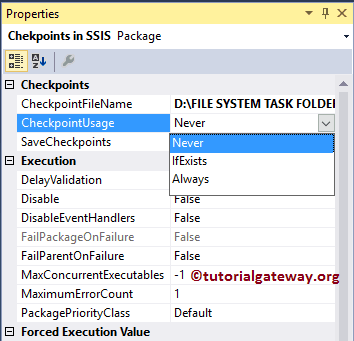 Checkpoints in SSIS Example 14