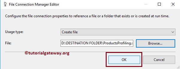 Click Ok for XML File