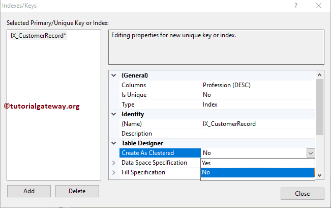 Create a Clustered Index 23