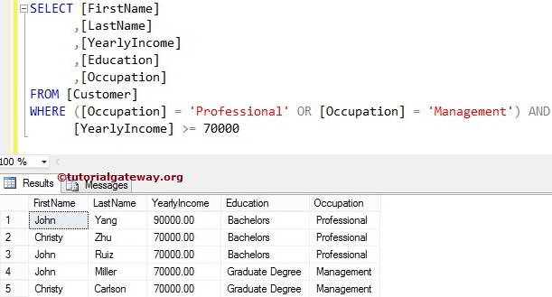 Combining AND & OR Operators