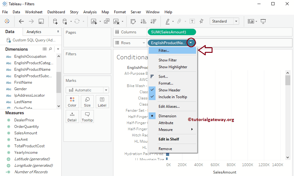 Conditional Filters in Tableau 2