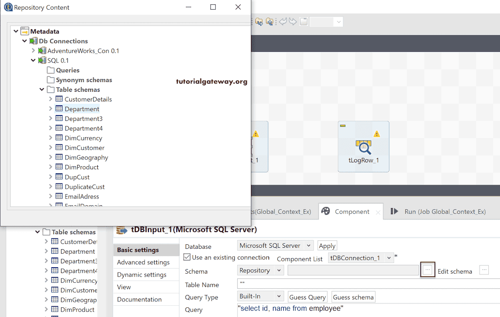 Connect Talend to DB using Context Group 9