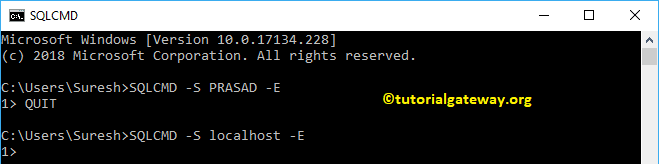 Connect to SQL Server using sqlcmd utility 4