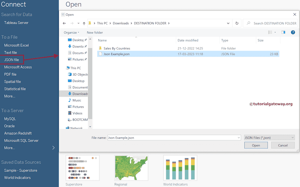 Connecting Tableau to JSON File