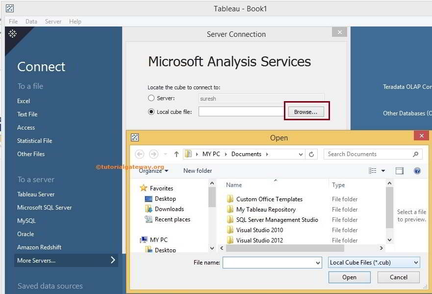 Choose the Local Cube File