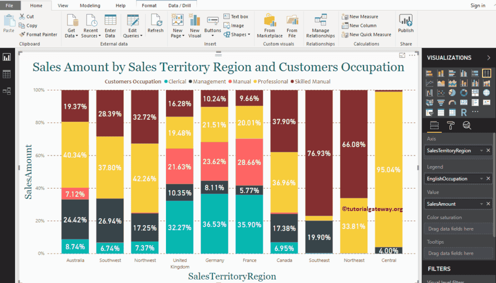 Create 100% Stacked Column Chart 6