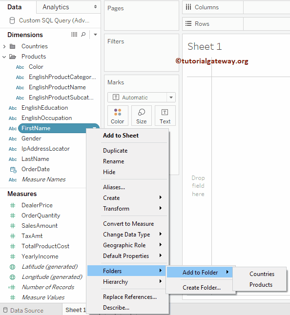 Create multiple Folders in Tableau and add members
