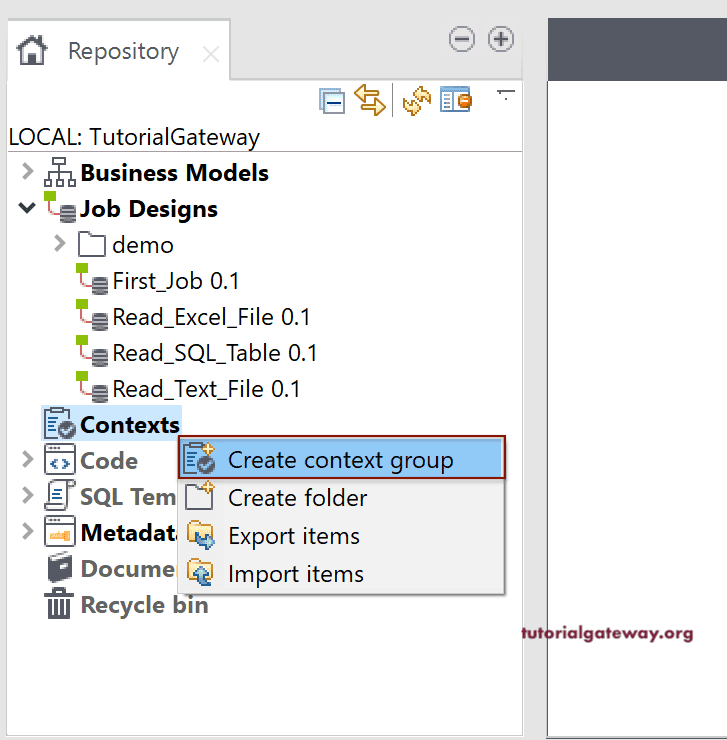 Create Global Context Group 1
