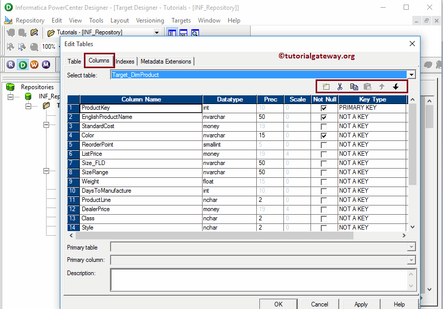 Create Informatica Target table using Source Definition 5