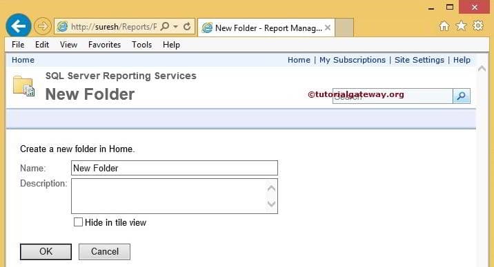 Create New Folder in Report Manager 3