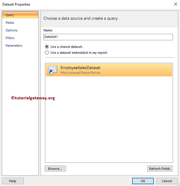 Select Shared DataSet 7