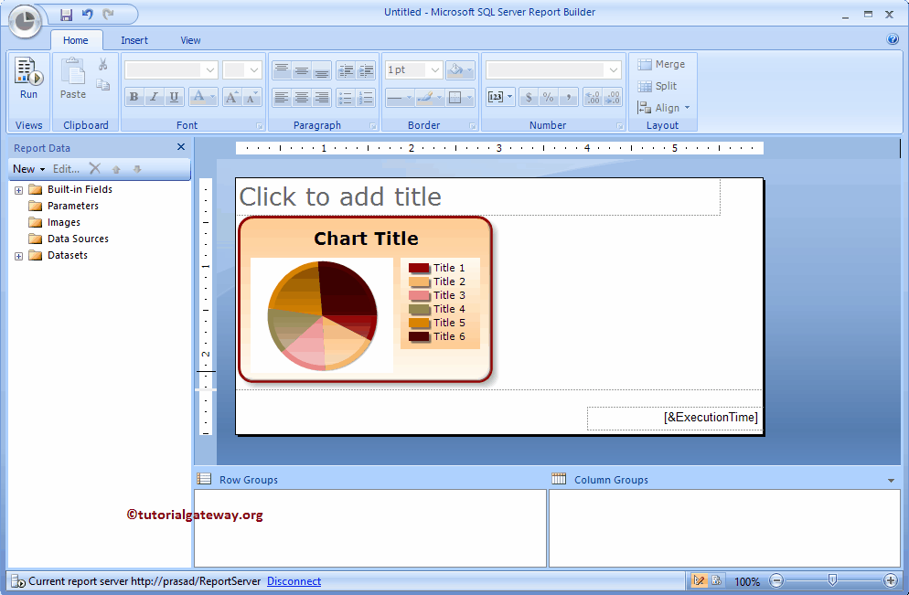 Create Pie Chart in SSRS Report Builder Wizard 8