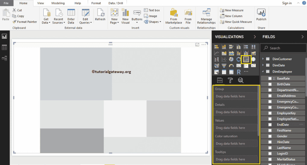 Create Treemap using Visualization 3