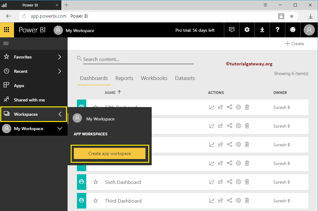 How to Create Power BI Workspace using app 1