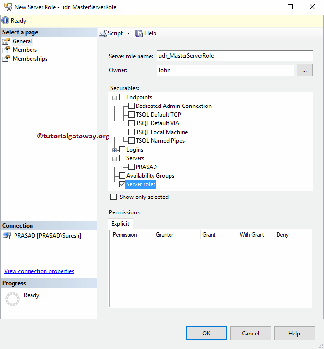 Check mark the Option under Securables 10