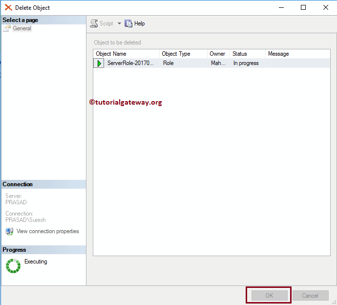 Click OK button to delete 34