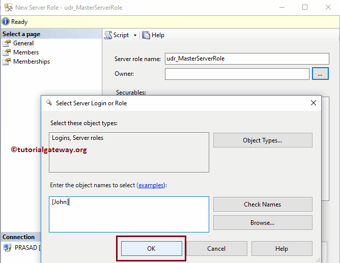 Click Ok button to add User 9