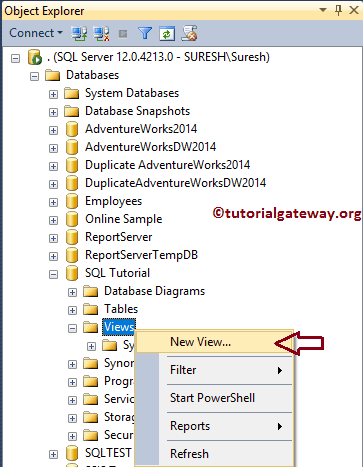 Choose New option in SSMS 2