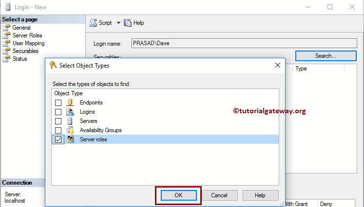 Select Server Object Type 16