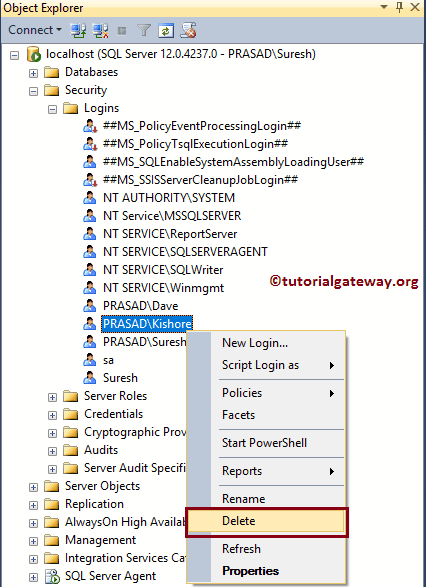 Select Delete Option 23