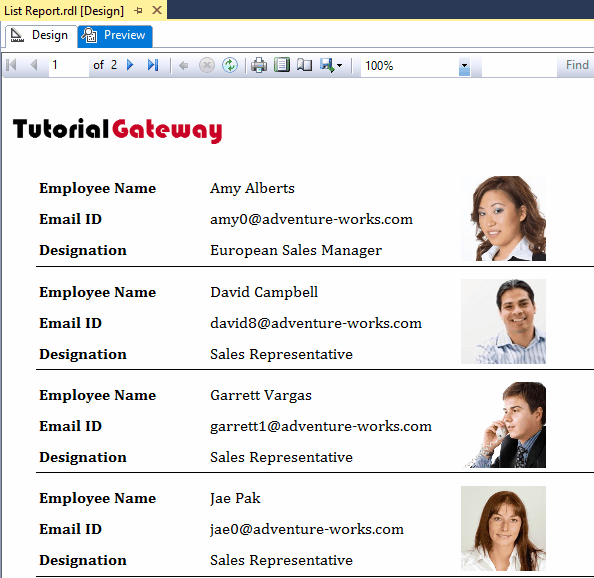 Create a List Report in SSRS 14