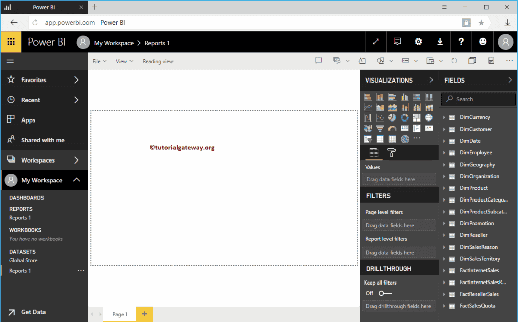 black space with available tables under fields section 7