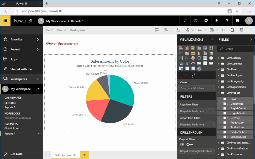 Create a Report in Power BI Workspace 8