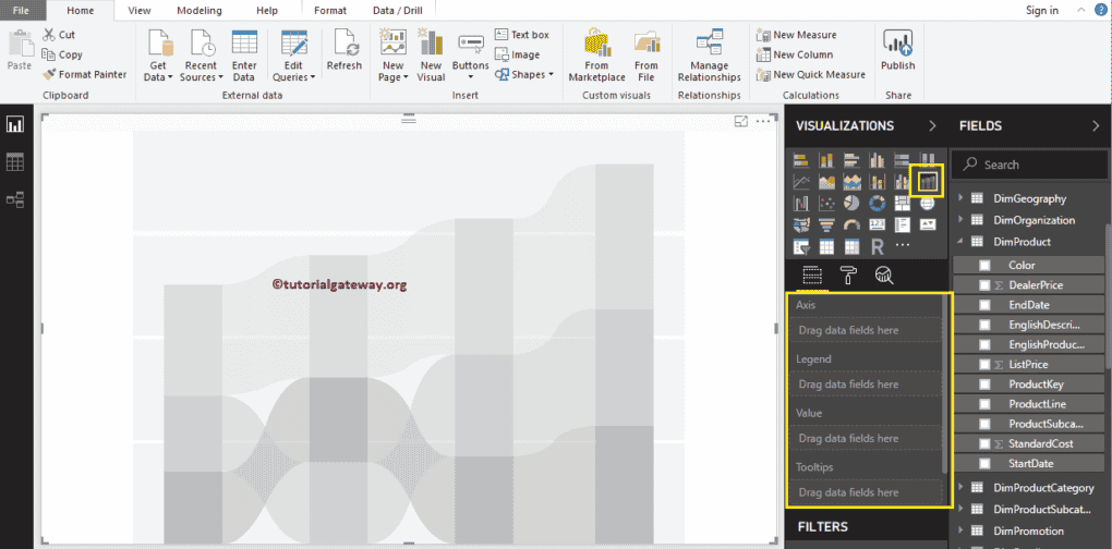 Create a Ribbon Chart using Visualization 3