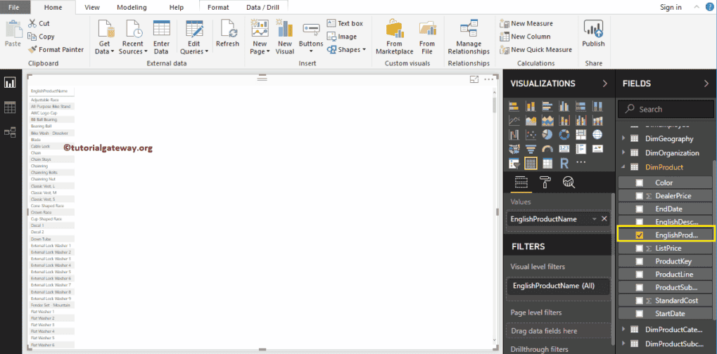 Create a Table in Power BI 1