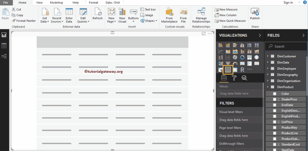 Create a Table using Visualization 4