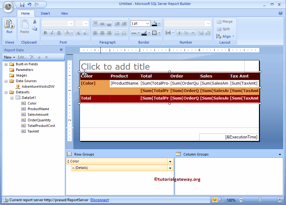 Create a report in Report Builder Wizard 15