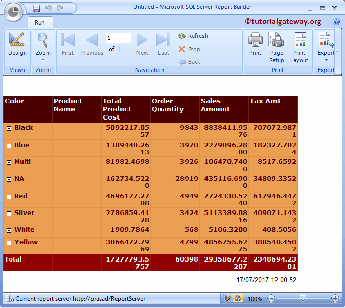 View report in Report Builder Wizard 17