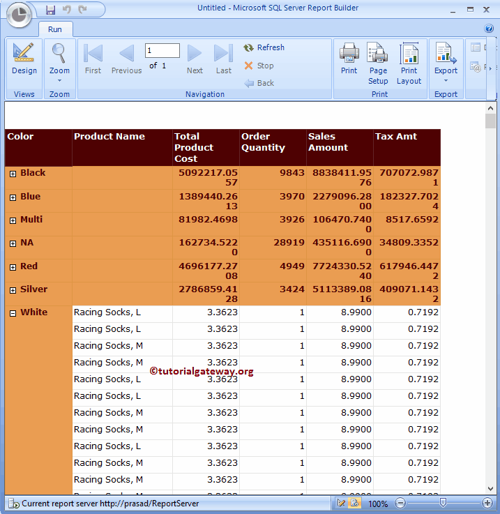 Create a report in Report Builder Wizard 18