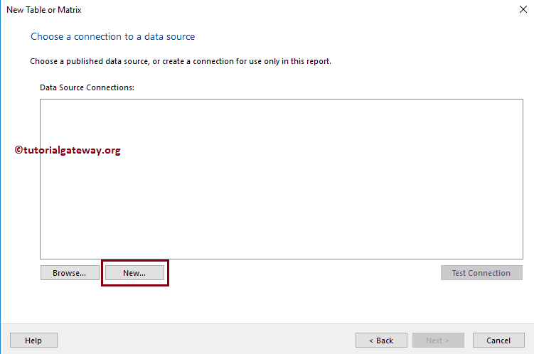 Create a new data source in Report Builder Wizard 5