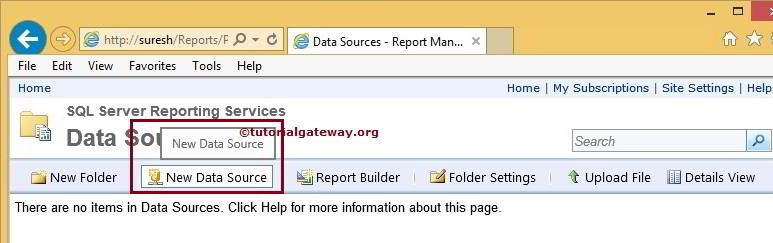 Click New Data Source tab 1