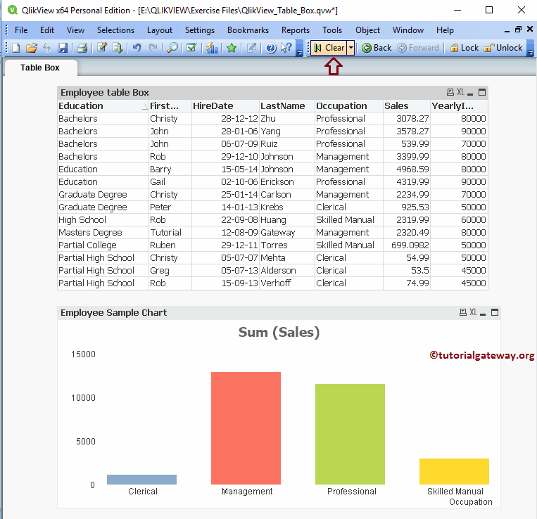 Creating Table Box in QlikView 11