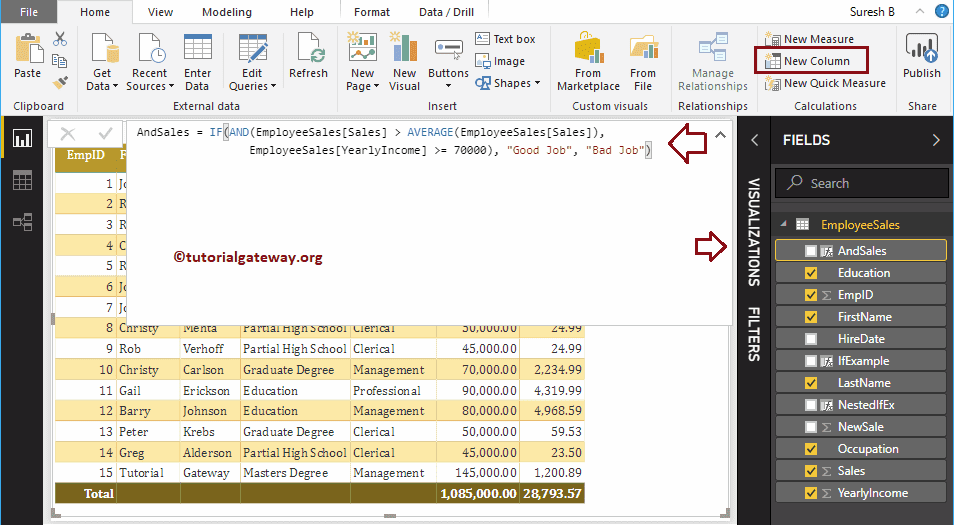 DAX Logical AND Operator
