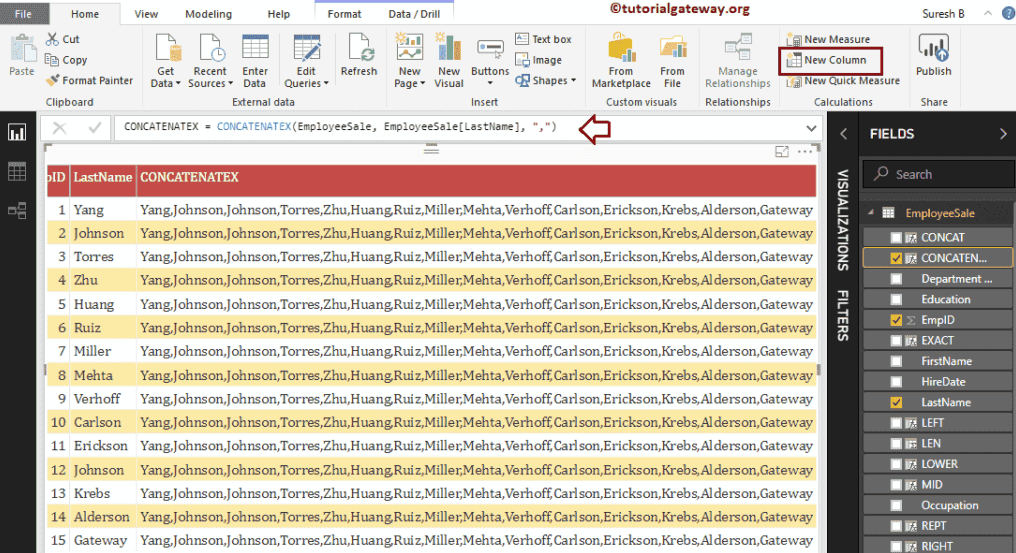 DAX CONCATENATEX Function