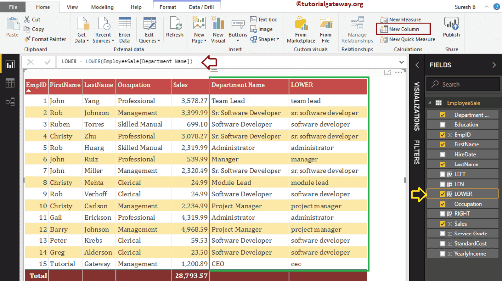 DAX String LOWER Function