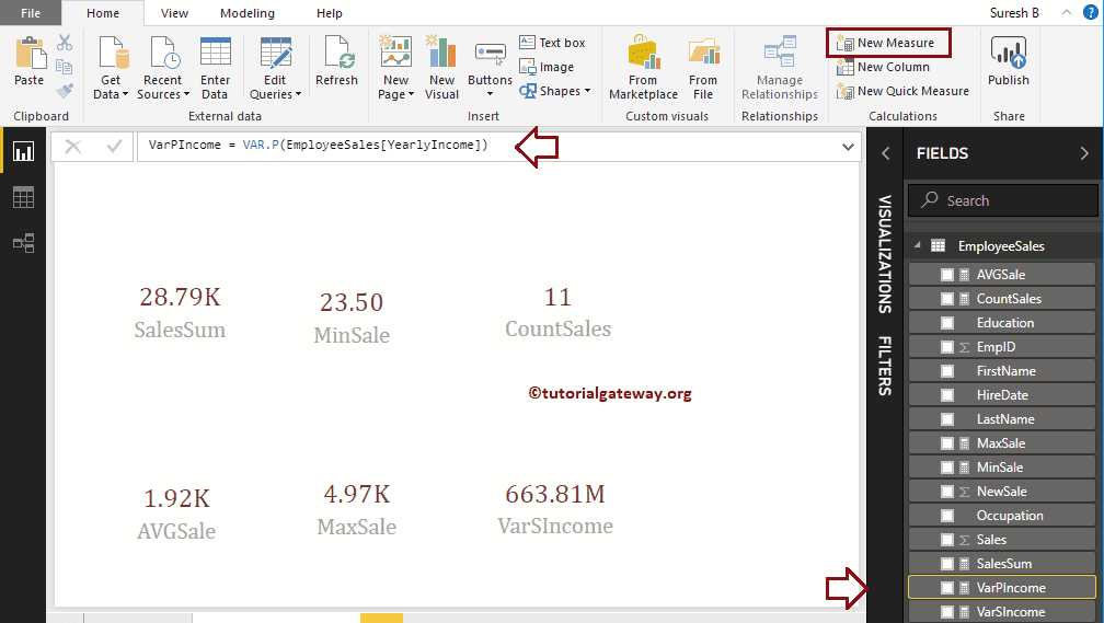 DAX VAR.P Function 12