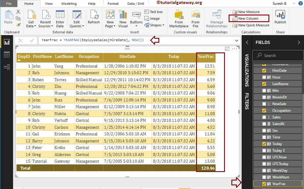 DAX YEARFRAC Function 