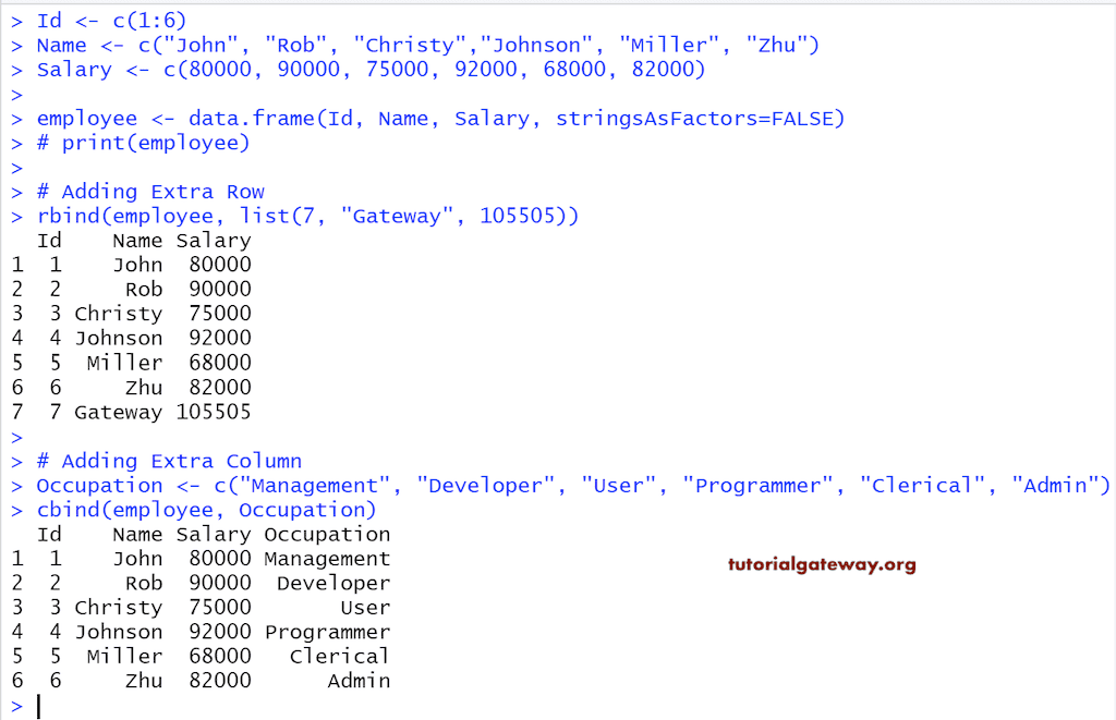 Add element to DF using cbind and rbind 9