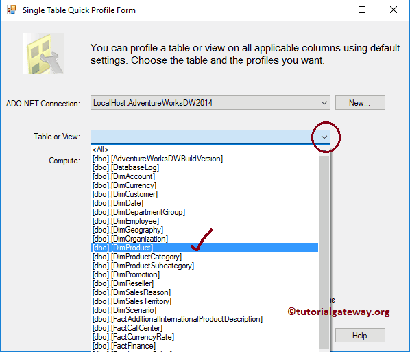 Choose Table or View 11
