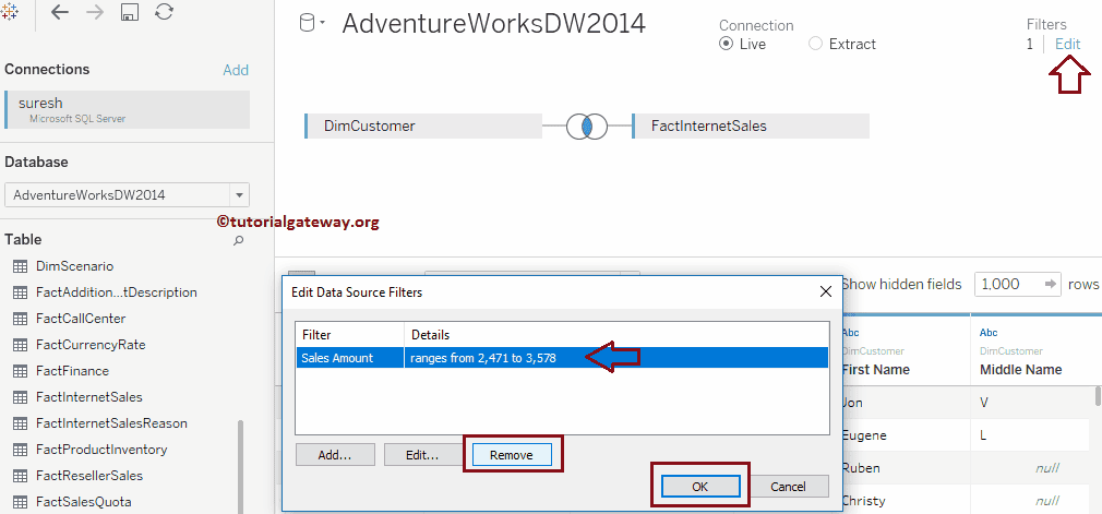 Remove Data Source Filters