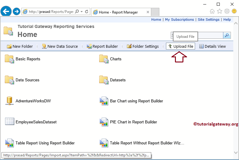 Existing Reports in Manager