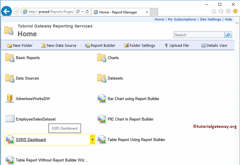 View Deployed Reports using Manager