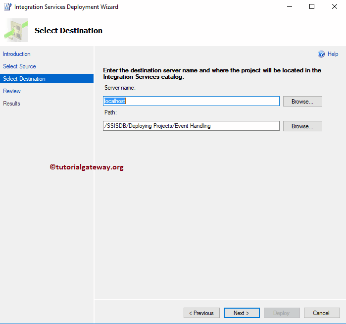 Deploy Package Using SQL Server 7