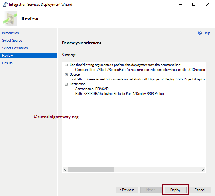 SSIS Package Deployment using BIDS 12
